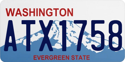 WA license plate ATX1758