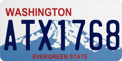 WA license plate ATX1768