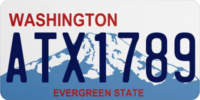 WA license plate ATX1789