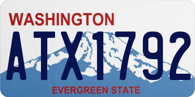 WA license plate ATX1792