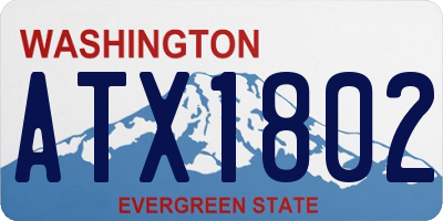 WA license plate ATX1802