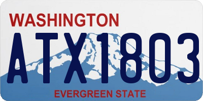 WA license plate ATX1803