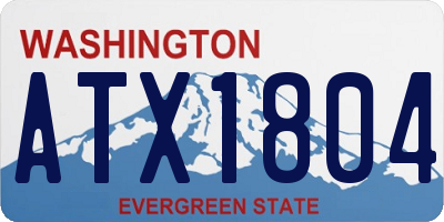 WA license plate ATX1804