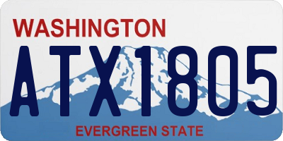WA license plate ATX1805