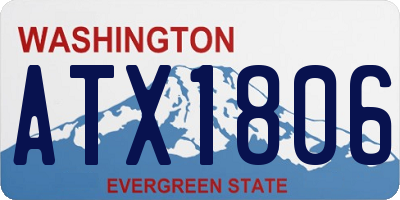 WA license plate ATX1806