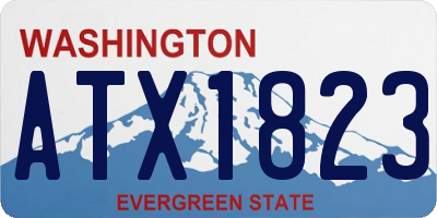 WA license plate ATX1823