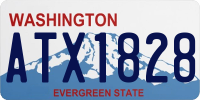 WA license plate ATX1828