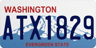 WA license plate ATX1829