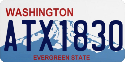WA license plate ATX1830