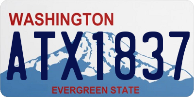 WA license plate ATX1837