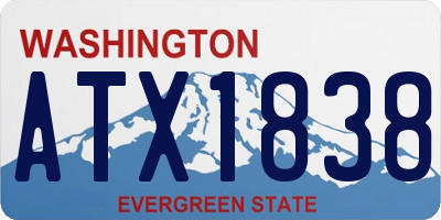 WA license plate ATX1838