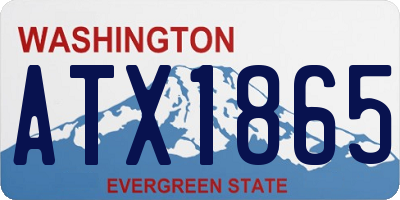 WA license plate ATX1865