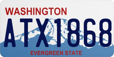 WA license plate ATX1868