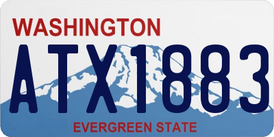 WA license plate ATX1883