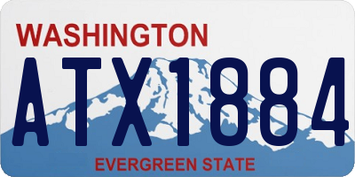 WA license plate ATX1884