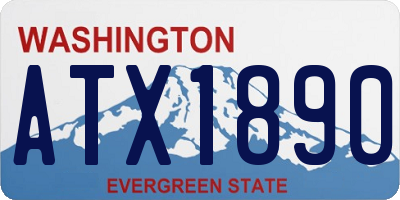 WA license plate ATX1890