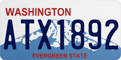 WA license plate ATX1892