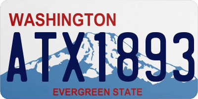 WA license plate ATX1893