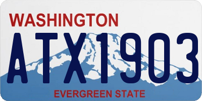 WA license plate ATX1903