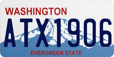 WA license plate ATX1906