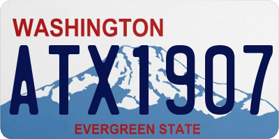 WA license plate ATX1907