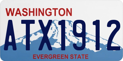 WA license plate ATX1912