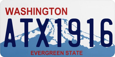 WA license plate ATX1916