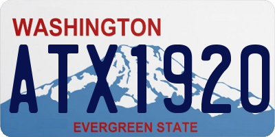 WA license plate ATX1920