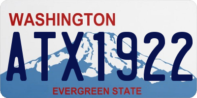 WA license plate ATX1922