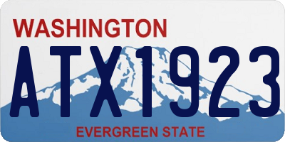 WA license plate ATX1923