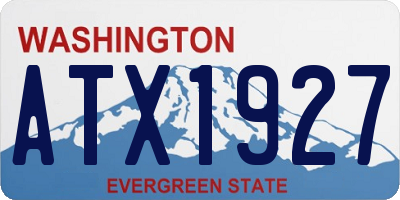 WA license plate ATX1927