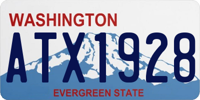 WA license plate ATX1928