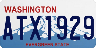 WA license plate ATX1929