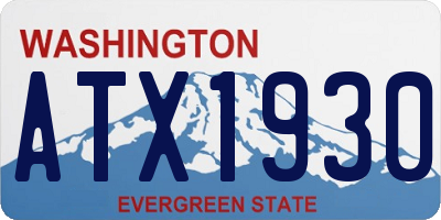 WA license plate ATX1930