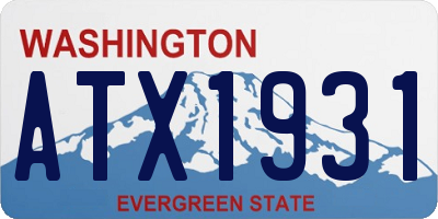 WA license plate ATX1931