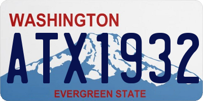 WA license plate ATX1932