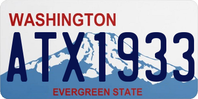 WA license plate ATX1933