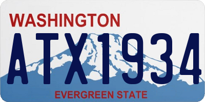 WA license plate ATX1934