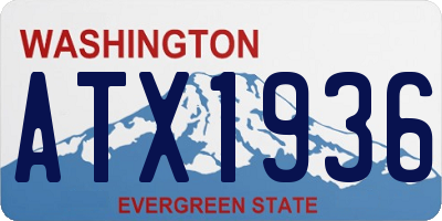WA license plate ATX1936
