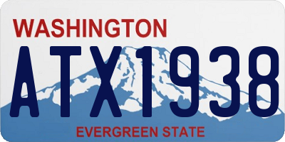 WA license plate ATX1938