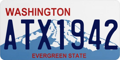 WA license plate ATX1942