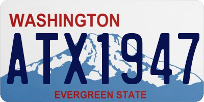WA license plate ATX1947