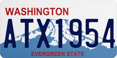 WA license plate ATX1954