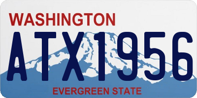 WA license plate ATX1956