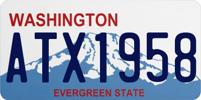 WA license plate ATX1958