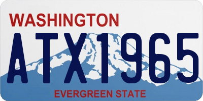 WA license plate ATX1965