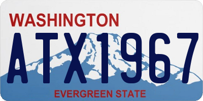 WA license plate ATX1967
