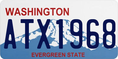 WA license plate ATX1968