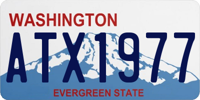 WA license plate ATX1977
