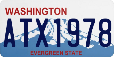 WA license plate ATX1978